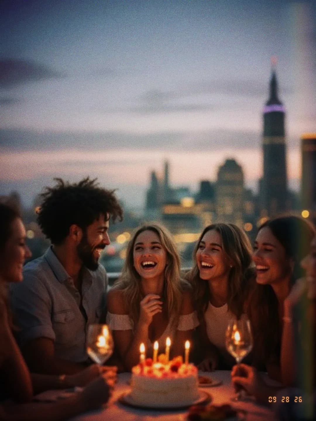 Candles on a birthday cake