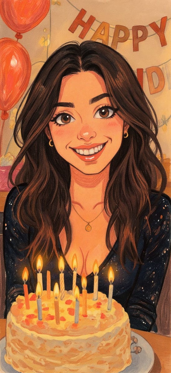 The same photo restyled in the Caricature AI style