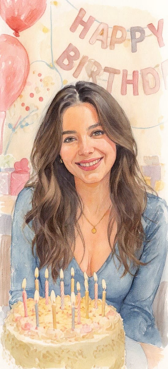 The same photo restyled in the Watercolor AI style